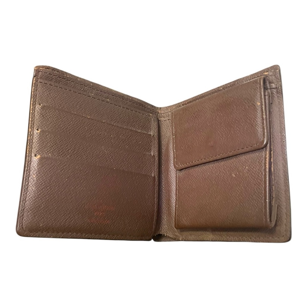 👜 Louis Vuitton Damier Ebene Wallet – Authentic Vintage Bifold w/‎ Coin Pocket - Picture 7 of 11